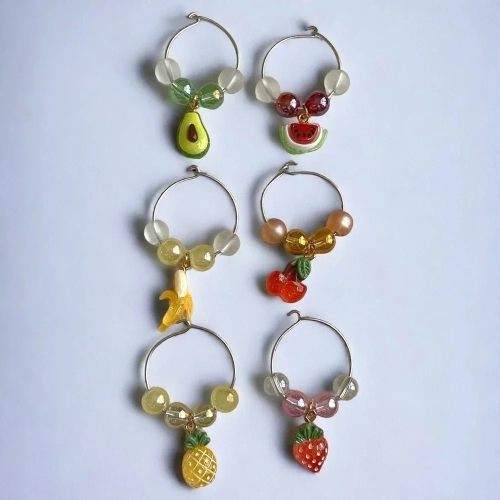 🍄Fruity Wine Glass Charms